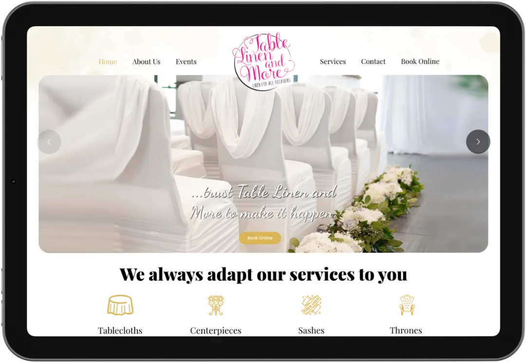 Table Linen And More - Ericks Webs Design Web Development Company In Mcallen Tx
