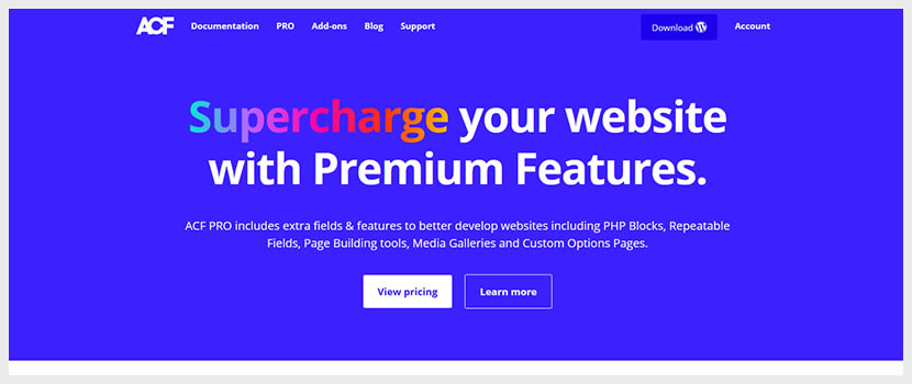 Advanced Custom Fields Pro Plugin
