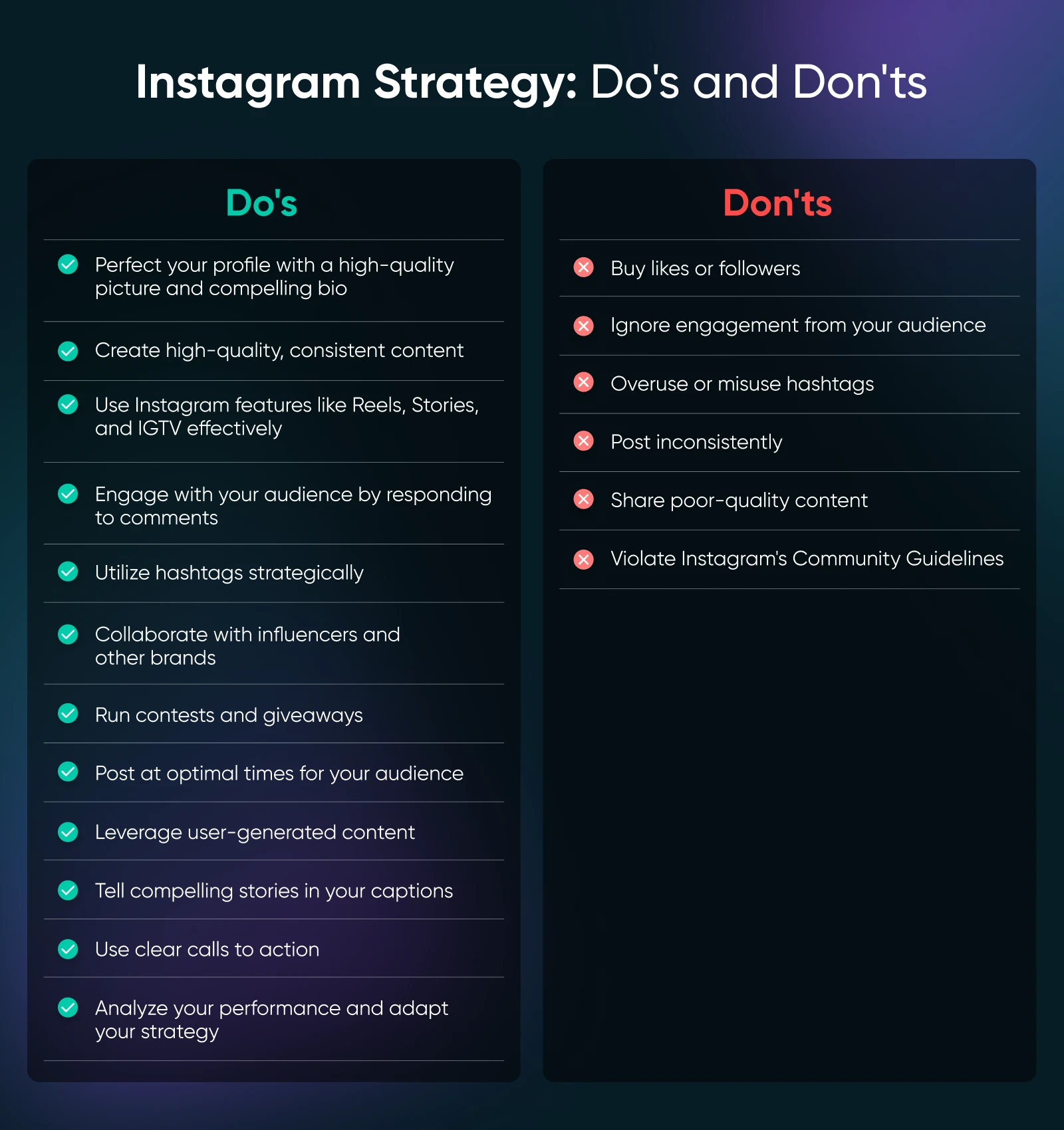 How To Get More Likes On Your Instagram Posts 8 Instagram Dos Like &Quot;Perfect Your Profile With A High-Quality Picture And Compelling Bio&Quot; And Don'Ts Like &Quot;Ignore Engagement From Your Audience&Quot;