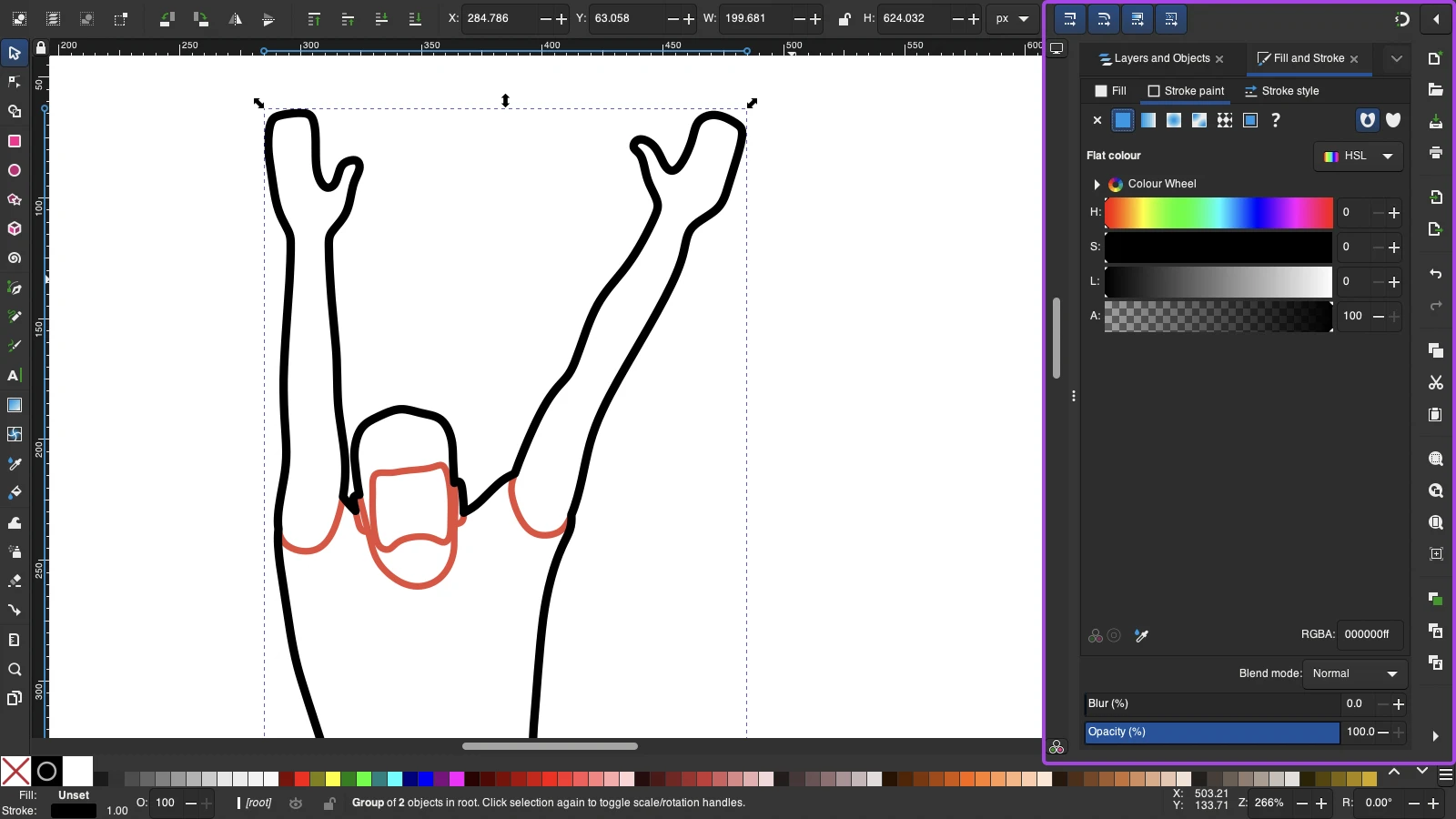 How To Create And Use Svg Files On Your Website 28 Screenshot Of The Object Properties Menu Now Open On The Right-Hand Menu Showing Color And Pattern Variations.