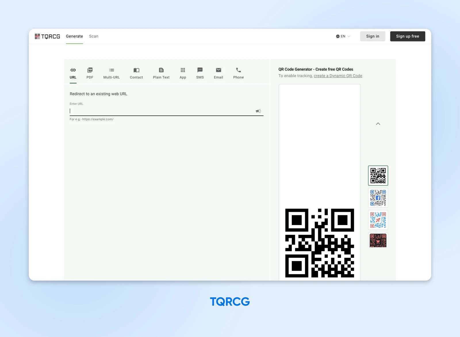 How To Generate Qr Codes (8 Tools Compared) 44 Enter A Url At Tqrcg To Generate A Qr Code
