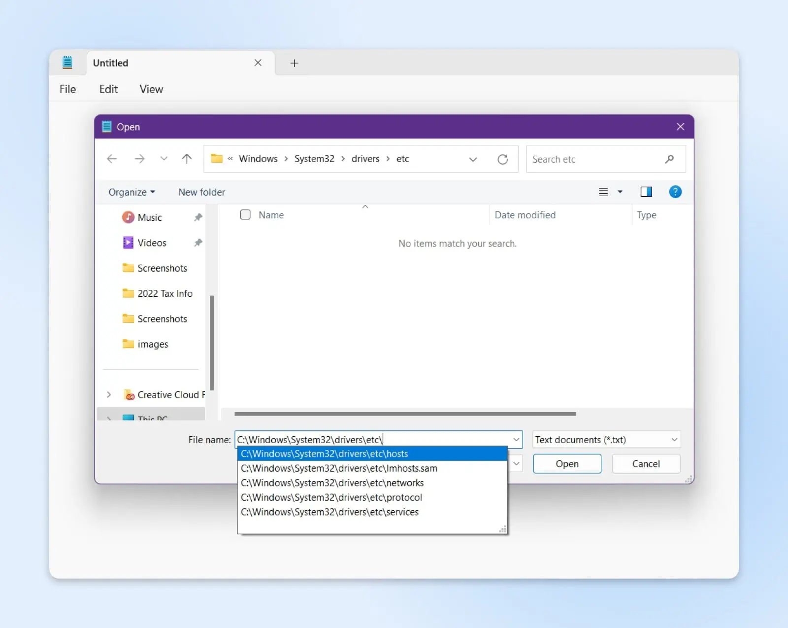 How To Fix &Quot;Connection Refused&Quot; Error 17 Screenshot Of The Notepad Open File, File Name Location Of Hosts Files In Windows