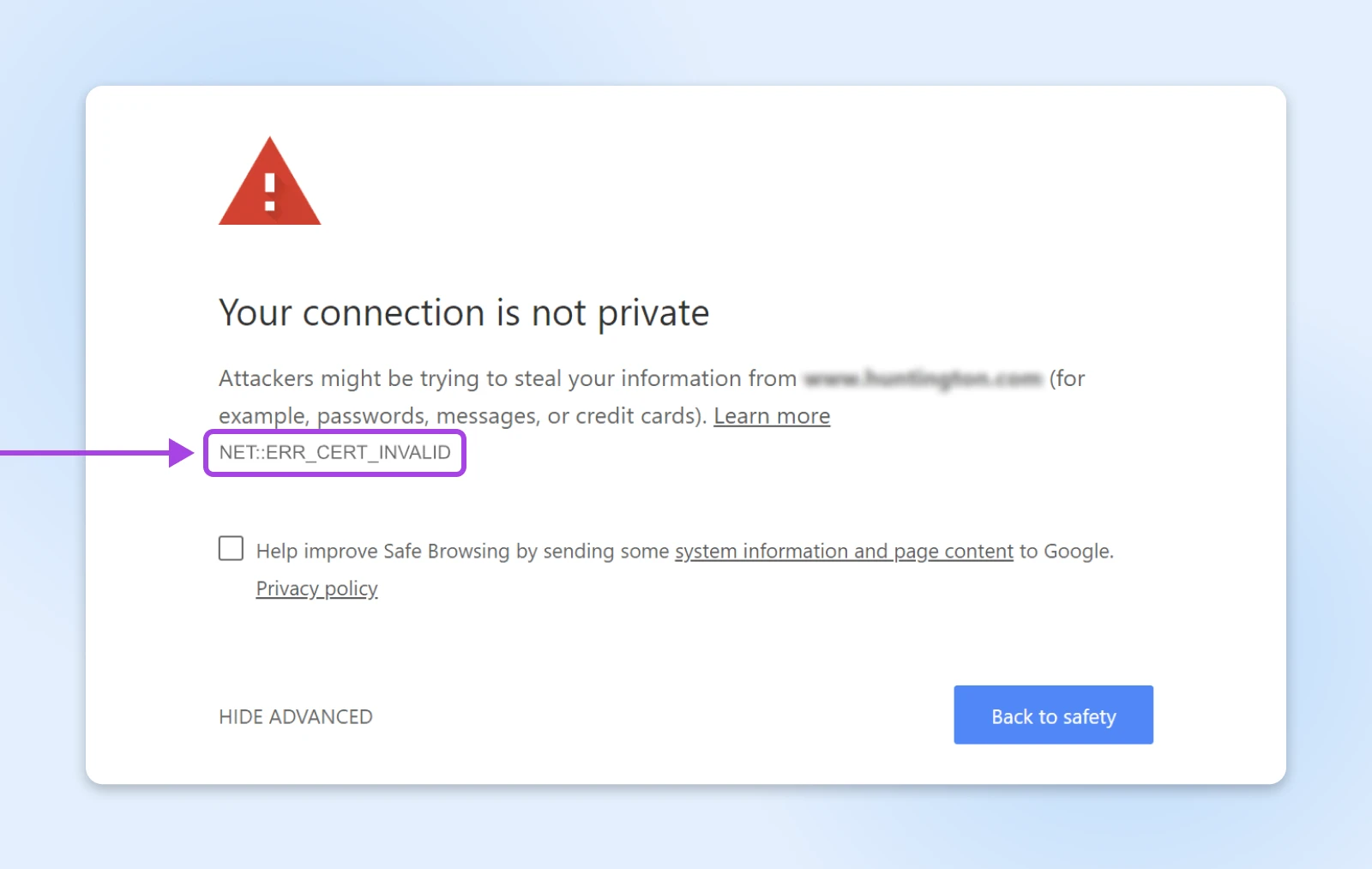 How To Fix Common Ssl Issues In Wordpress 42 The Same &Quot;Your Connection Is Not Private&Quot; Screen Calling Out Where To Find The &Quot;Net::err_Cert_Invalid&Quot; Note
