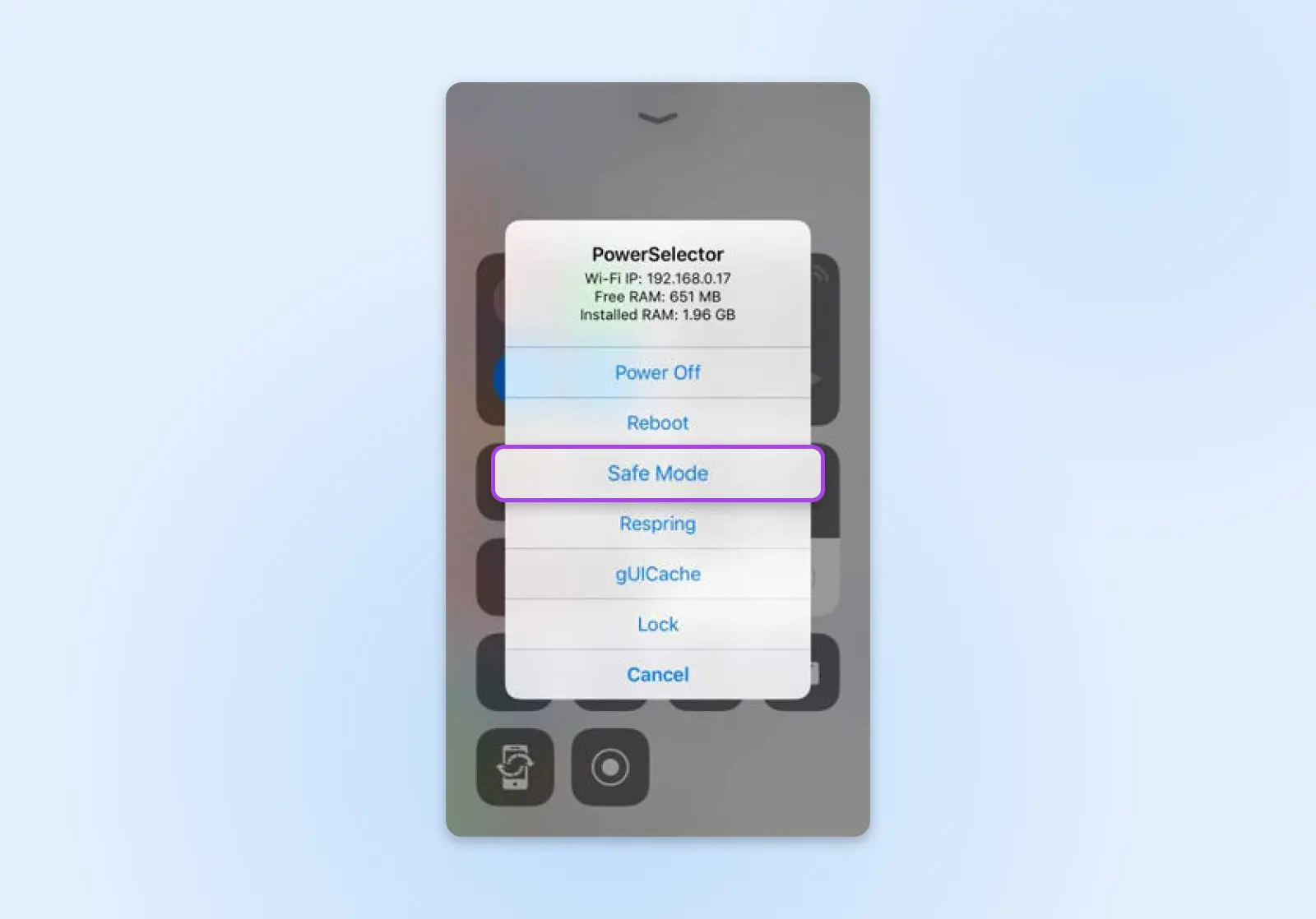Dns Server Not Responding Error? Here'S How To Fix It (13 Ways) 14 Screenshot Of A Ios Mobile Phone Power Selector Settings Highlighting The Safe Mode Option