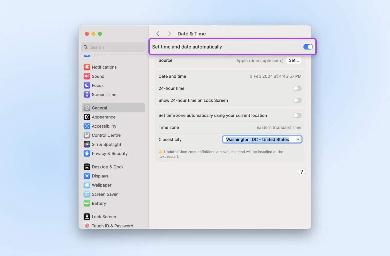 How To Fix The Err_Ssl_Protocol_Error (8 Ways) 15 Screenshot Of The Date &Amp; Time Setting Menu On A Mac Showing The Toggle Option To Auto Set Date And Time