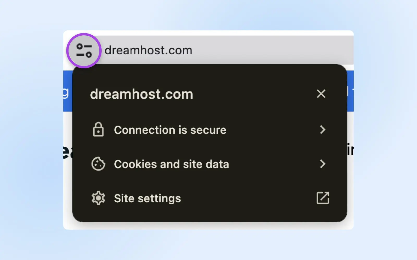 How To Fix The Err_Ssl_Protocol_Error (8 Ways) 19 Close Up Of A Chrome Address Bar Shwoing The Site Information Button Engaged And Options For Connection Is Secure And Cookies And Site Data And Well As Site Settings