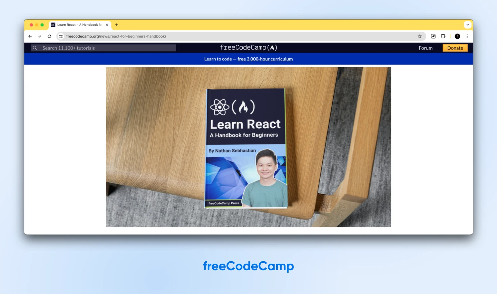 How To Learn React As A Beginner In 2024 33 The Cover Image Of Freecodecamp'S &Quot;Learn React: A Handbook For Beginners&Quot; Shows A Smiling Young Man