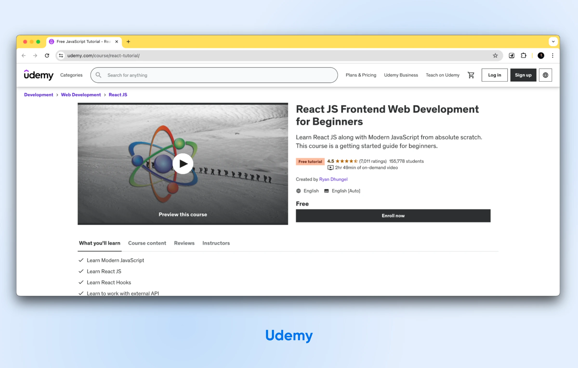 How To Learn React As A Beginner In 2024 34 The React Js Frontend Web Development For Beginners Course Offers A Video Preview