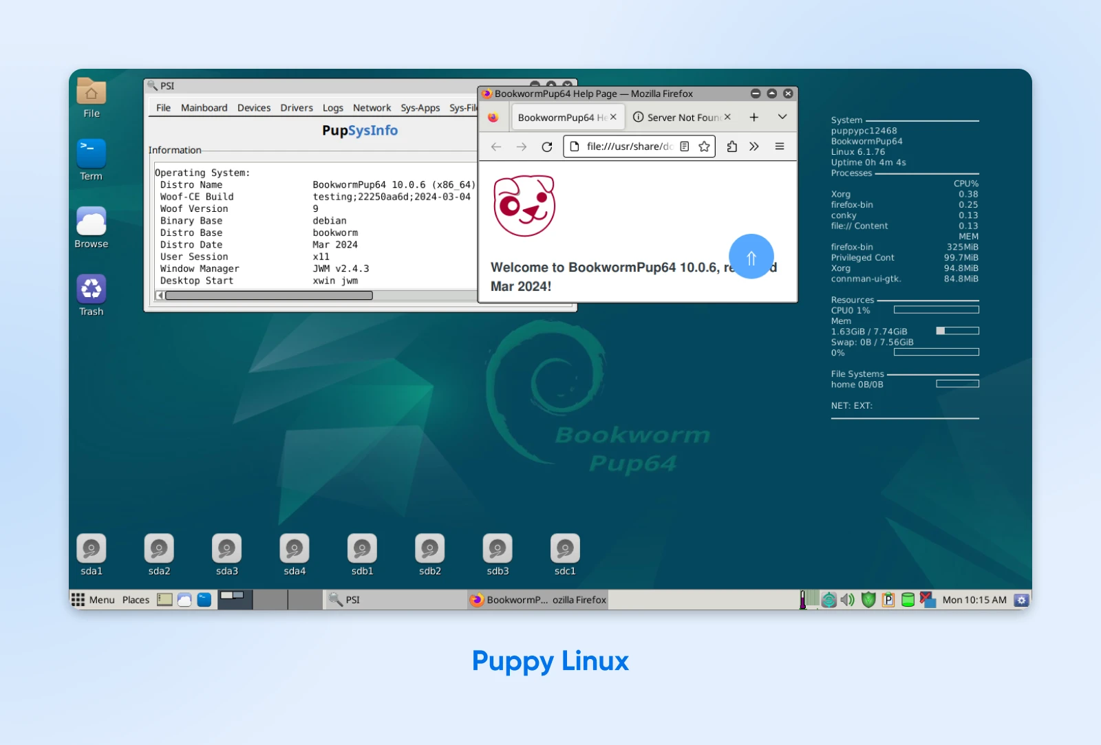 A Deep Dive Into Today’s Best Linux Distros 69 A Desktop Screen Showing The Puppy Linux Operating System Displaying System Information And A Cute Puppy Icon.