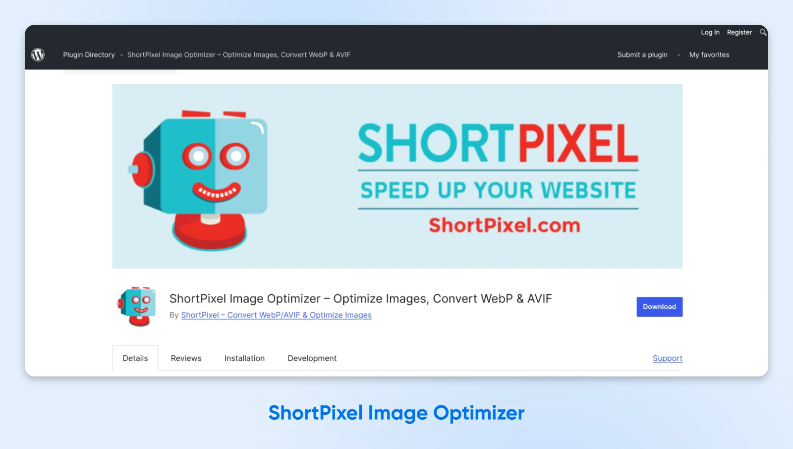 How To Optimize Images For The Modern Web 54 Screenshot Of Shortpixel Homepage With Heading &Quot;Shortpixel, Speed Up Your Website.&Quot;