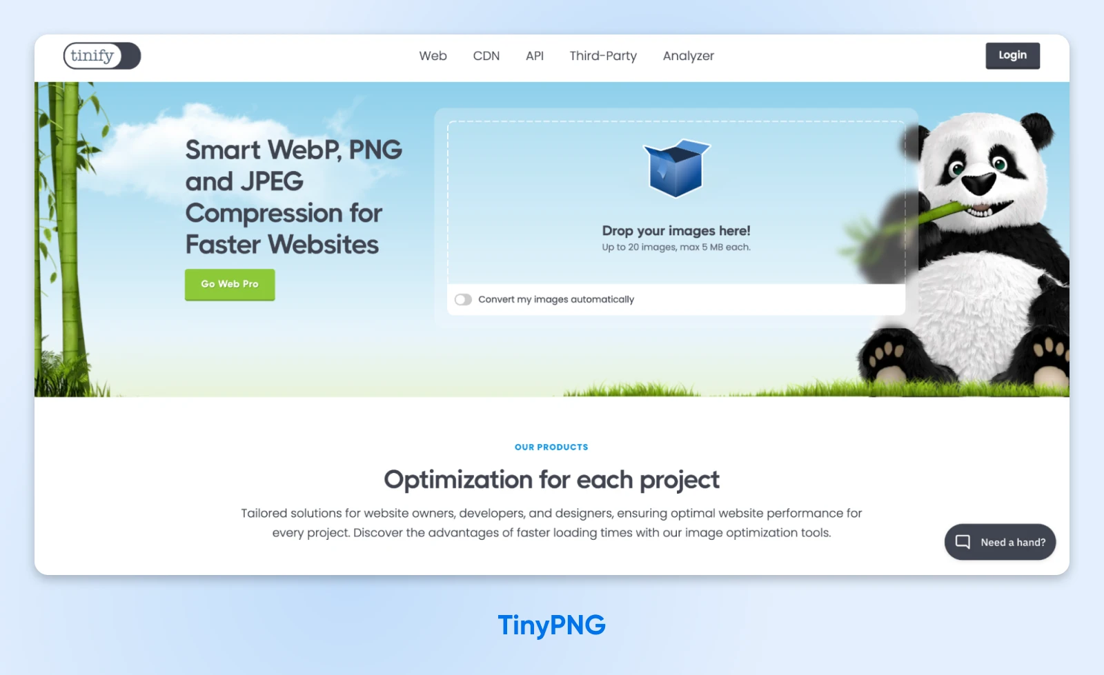 How To Optimize Images For The Modern Web 47 Screenshot Of Tinypng Homepage With Heading, &Quot;Smart Webp, Png, And Jpeg Compression For Faster Websites.&Quot;