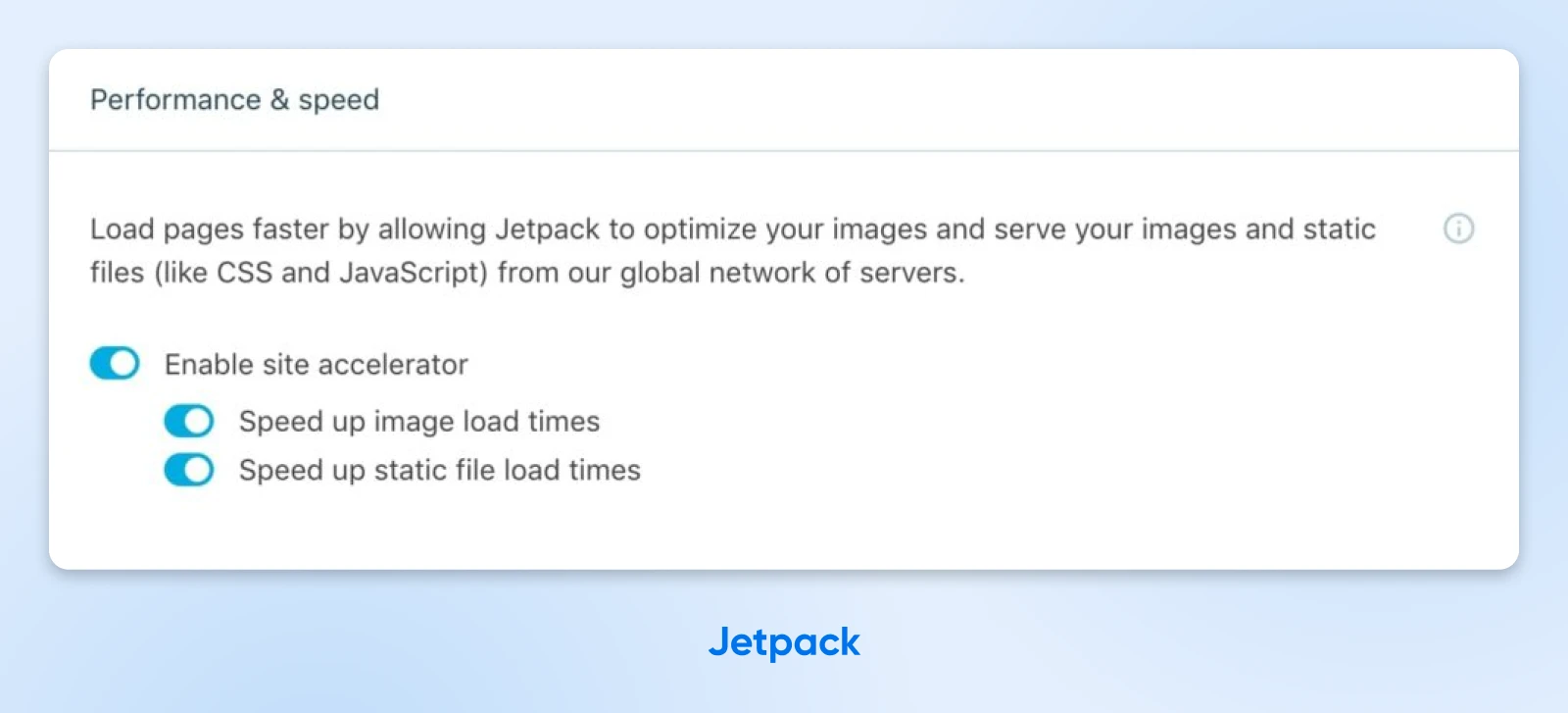 How To Optimize Images For The Modern Web 57 Screenshot Of Jetpack Performance &Amp; Speed Options