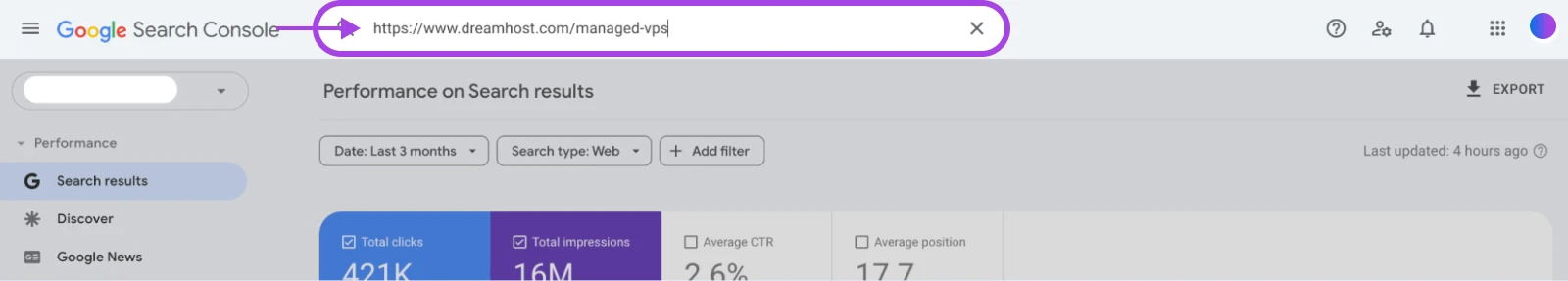 Google Search Console: A Complete Beginner'S Guide 65 Screnshot Of Google Url: Https://Www.dreamhost.com/Managed-Vps