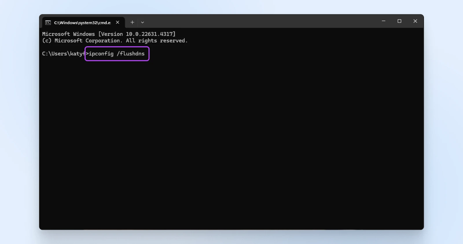 6 Ways To Fix The 400 Bad Request Error 33 Windows Command Script Box Showing Input &Quot;Ipconfig /Flushdns&Quot; Command