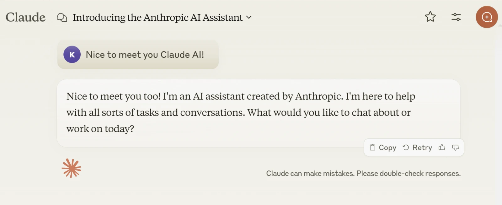 How To Get The Most Out Of Claude Ai 54 Screenshot Of Claudeai, Input: Nice To Meet You Claude With Response, &Quot;Nice To Meet You Too!&Quot;