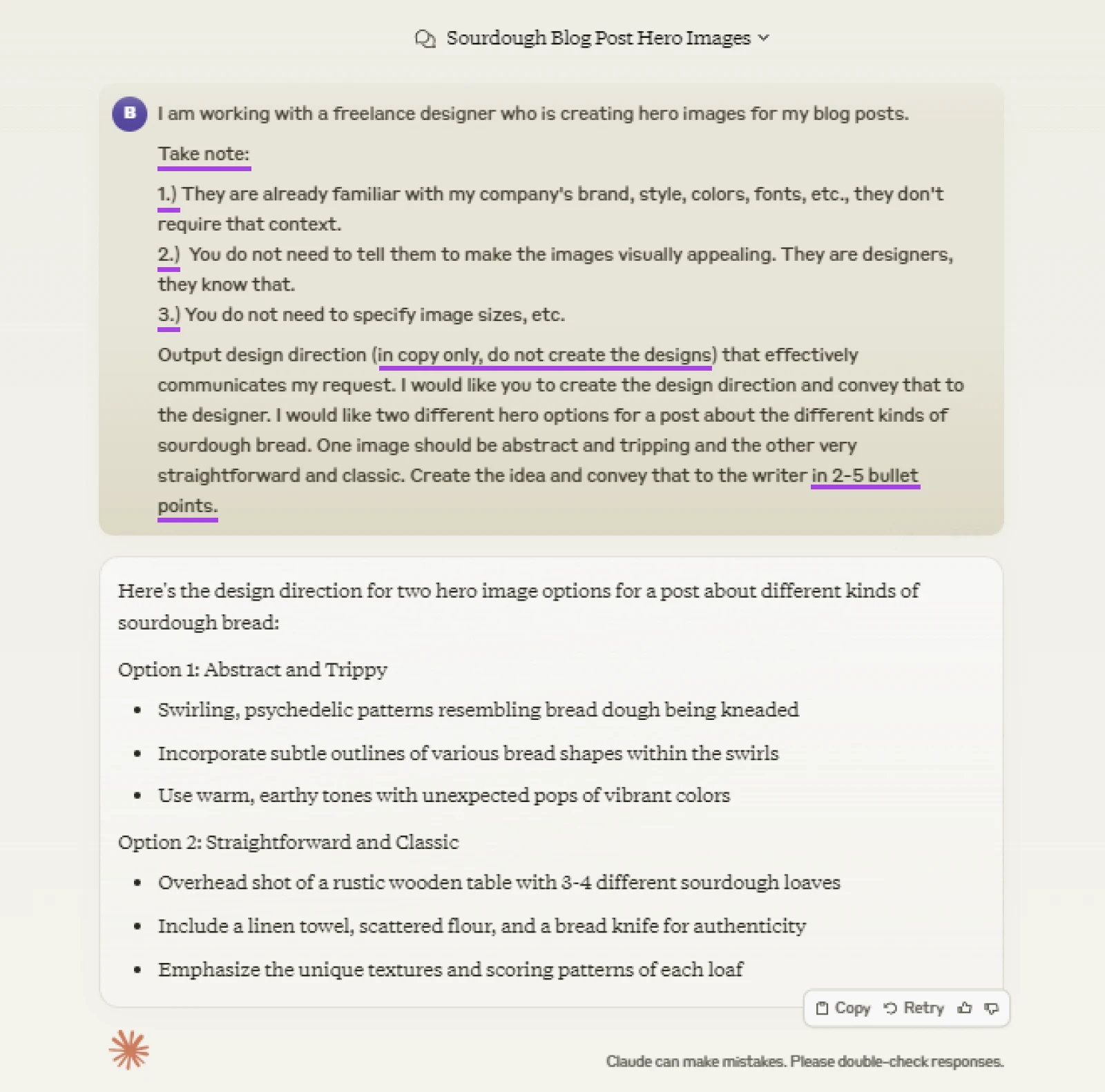 How To Get The Most Out Of Claude Ai 65 Example Instructions To Create Design Direction With Specific Instructions On What Information Is Not Needed Based On The Reader'S Understanding. E.g., Do Not Say To Use Brand Colors.