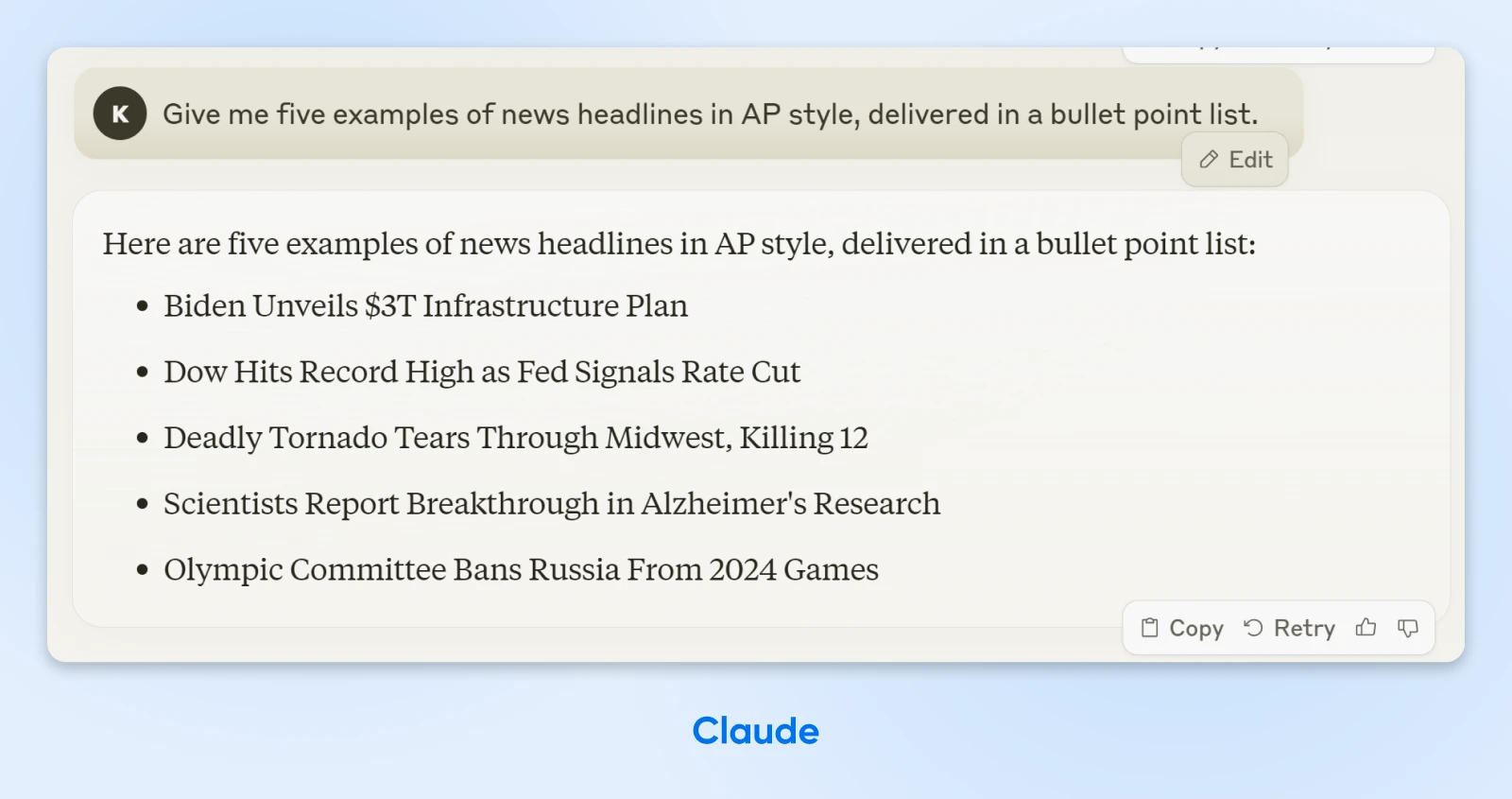 Get The Most Out Of Ai With These 12 Prompting Tips 51 List Of Five Hypothetical News Titles In A Bulleted List