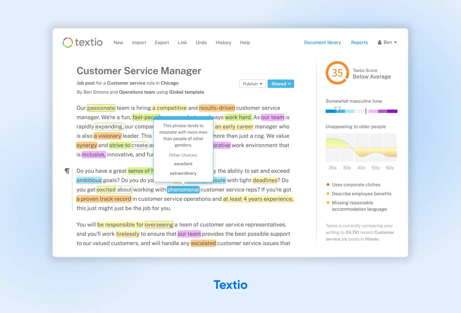 39 Ai Tools That Will Transform Your Workflow 13 Textio Product Screenshot