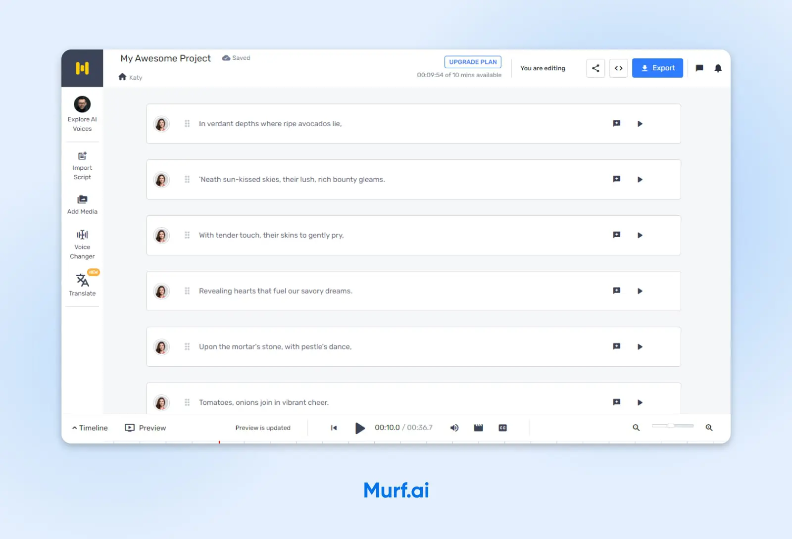 39 Ai Tools That Will Transform Your Workflow 20 Murf.ai Product Screenshot