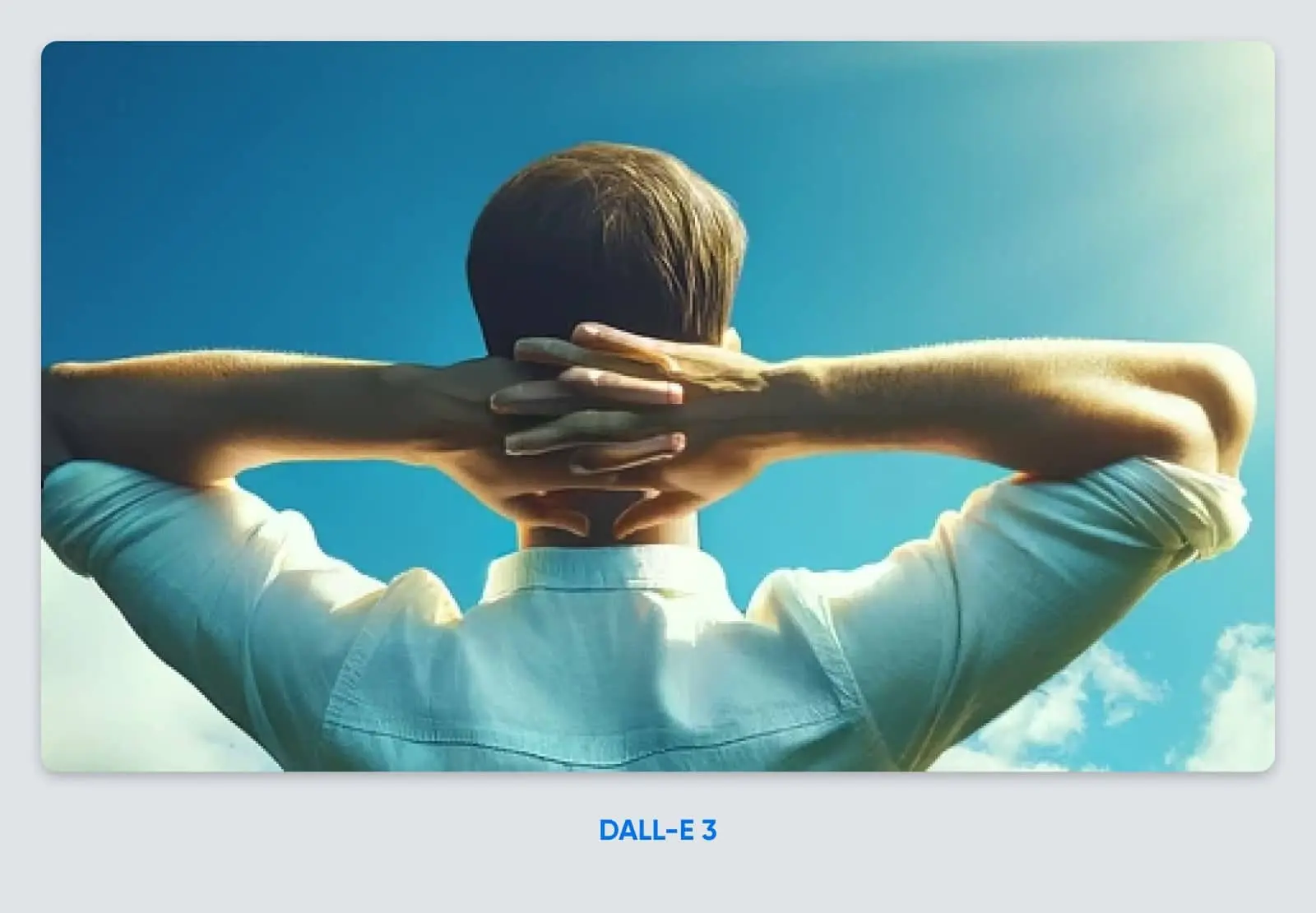 What Is Dall-E &Amp; How To Use It 39 An Image Of A Man Looking Out To The Sky With Arms Behind His Head, Fingers Interwoven Much Closer To Real Hands Though Still Not Fully Clear