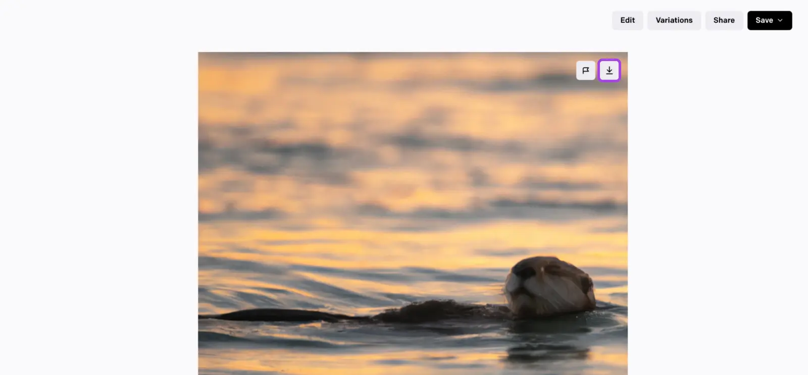 What Is Dall-E &Amp; How To Use It 42 One Of The Otter Pictures On The Full Screen With A Download Icon In The Upper Righthand Corner Of The Photo