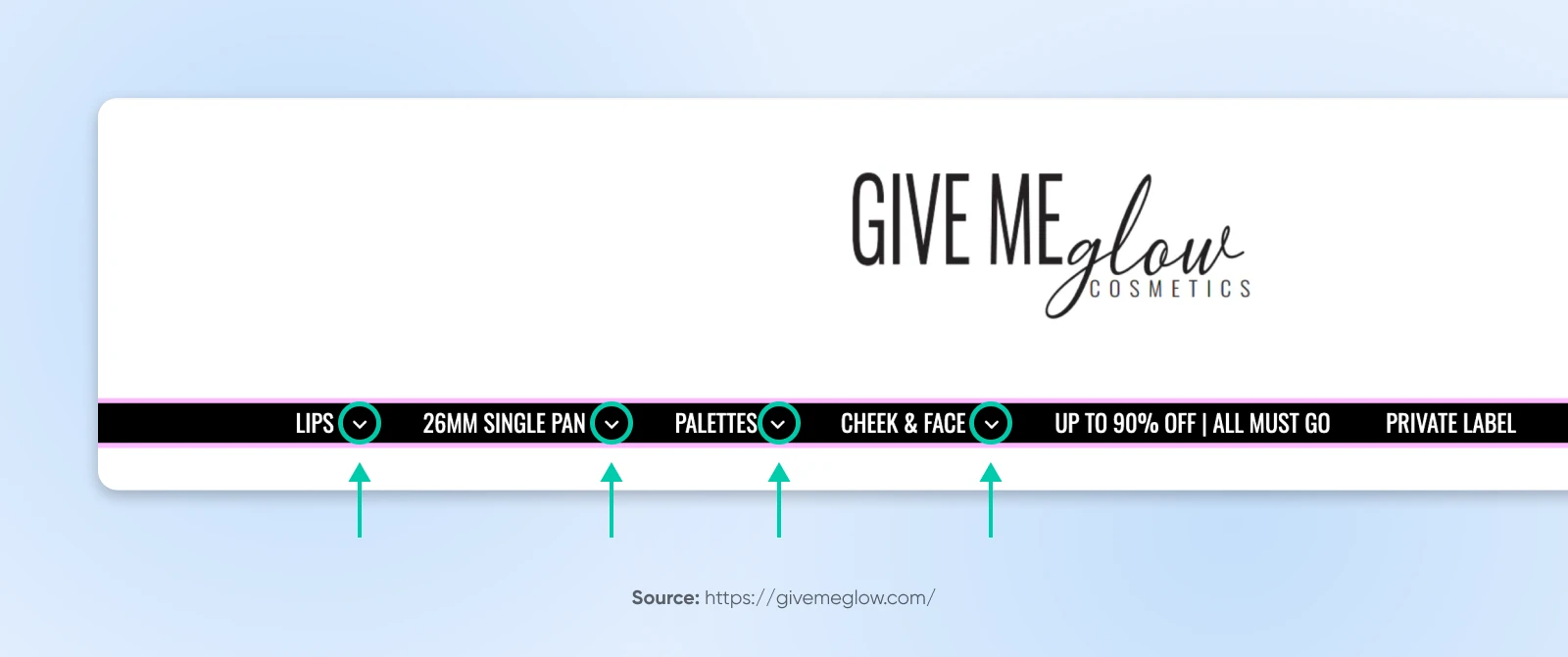 Website Navigation Menu Best Practices: 16 Design Tips 39 Love'S Bakery Homepage With A Background Of Baked Good And Simple Menu Option Like &Quot;Shop, Custom Cakes, Gallery, Wholesale&Quot; And &Quot;Contact&Quot;