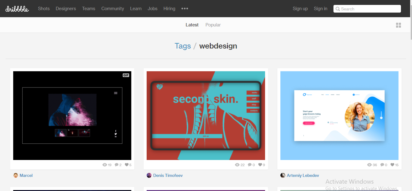 Dribbble Web Design Inspiration