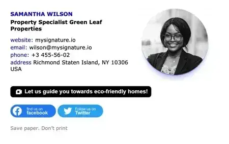 Professional Email Signature Example