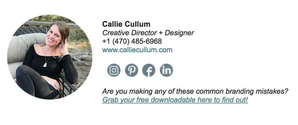 Professional Email Signature Example