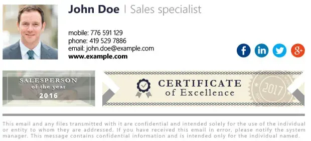 Professional Email Signature Example