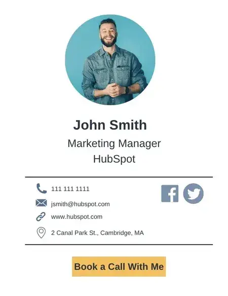 Email Signature Example With Booking Link